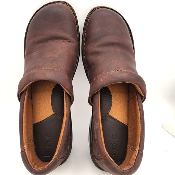 B.O.C. Women's Brown Leather Clogs Size 8.5 M - Picture 5 of 10